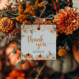 小さなかぼちゃの秋の秋赤ちゃんシャワー フェイバータグ