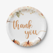 小さなかぼちゃの秋の秋赤ちゃんシャワー ペーパープレート (正面)