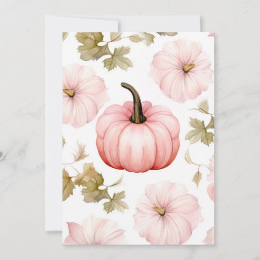 小さなかぼちゃの秋の秋赤ちゃんシャワー 招待状 (裏面)