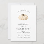 小さなかぼちゃの秋の秋赤ちゃんシャワー 招待状 (正面)