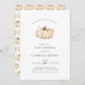 小さなかぼちゃの秋の秋赤ちゃんシャワー 招待状 (正面/裏面)