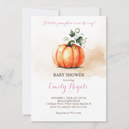 小さなかぼちゃの秋の秋赤ちゃんシャワー 招待状