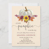 小さなかぼちゃの秋の秋赤ちゃんシャワー 招待状 (正面)