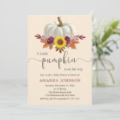 小さなかぼちゃの秋の秋赤ちゃんシャワー 招待状 (スタンド正面)