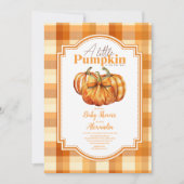 小さなかぼちゃの秋の秋赤ちゃんシャワー 招待状 (正面)