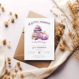 小さなかぼちゃの秋の秋赤ちゃんシャワー 招待状