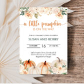 小さなかぼちゃの秋の秋赤ちゃんシャワー 招待状