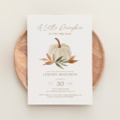 小さなかぼちゃの秋の秋赤ちゃんシャワー 招待状