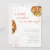 小さなかぼちゃの秋の秋赤ちゃんシャワー 招待状 (正面)