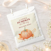 小さなかぼちゃの秋の素朴チャーム赤ちゃんシャワー フェイバーバッグ (クリップ留めされた状態)