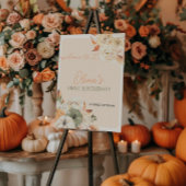 小さなかぼちゃの秋の誕生日ウェルカムサイン ポスター