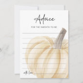 小さなかぼちゃの秋の赤ちゃんシャワーアドバイスカード 招待状 (正面)