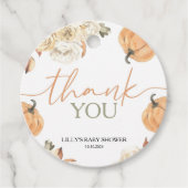 小さなかぼちゃの秋の赤ちゃんシャワー周り フェイバータグ (正面)