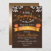 小さなかぼちゃの秋の赤ちゃんシャワー招待状 招待状 (正面/裏面)