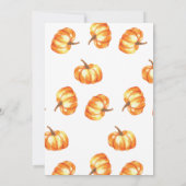 小さなかぼちゃの秋の赤ちゃんシャワー水色 招待状 (裏面)