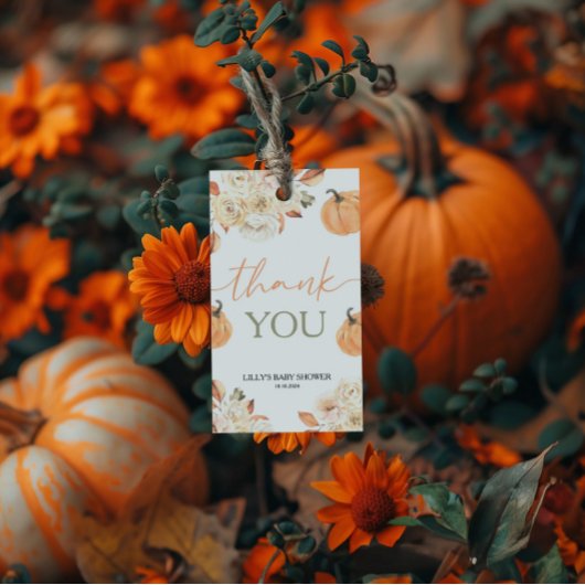 小さなかぼちゃの秋の赤ちゃんシャワー ギフトタグ