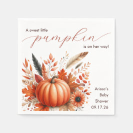 小さなかぼちゃの秋の赤ちゃんシャワー スタンダードカクテルナプキン
