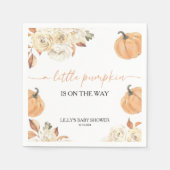 小さなかぼちゃの秋の赤ちゃんシャワー スタンダードカクテルナプキン (正面)