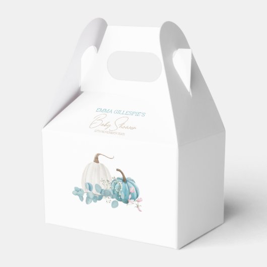 小さなかぼちゃの秋の赤ちゃんシャワー フェイバーボックス (正面サイド)