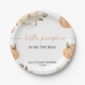 小さなかぼちゃの秋の赤ちゃんシャワー ペーパープレート (正面)