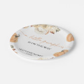 小さなかぼちゃの秋の赤ちゃんシャワー ペーパープレート (アングル)