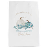 小さなかぼちゃの秋の赤ちゃんシャワー ミディアムペーパーバッグ (正面)