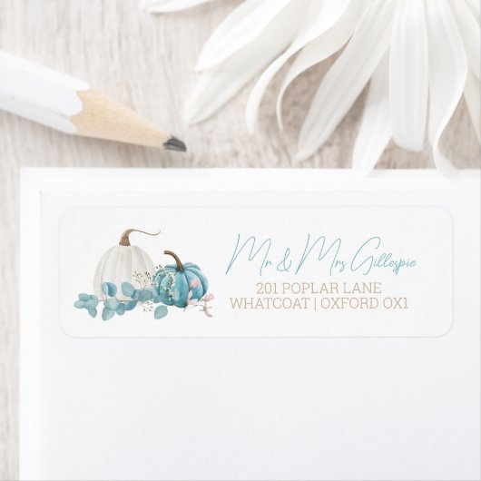 小さなかぼちゃの秋の赤ちゃんシャワー ラベル (インサイチュ)