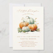 小さなかぼちゃの秋の赤ちゃんシャワー 招待状 (正面)