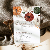 小さなかぼちゃの秋の赤ちゃんシャワー 招待状