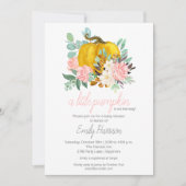 小さなかぼちゃの秋の赤ちゃんシャワー 招待状 (正面)