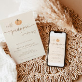 小さなかぼちゃの秋の赤ちゃんシャワー、男の子のシャワー 招待状