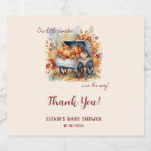 小さなかぼちゃの秋の赤ちゃんシャワー |男女兼用 | スパークリングワインラベル (シングルラベル)