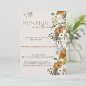 小さなかぼちゃの秋の赤ちゃんシャワー |男女兼用 | 招待状 (スタンド正面)