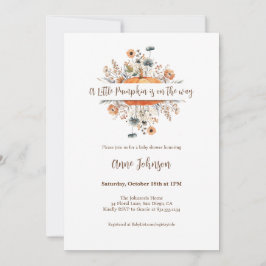 小さなかぼちゃの秋の赤ちゃんシャワー |男女兼用 | 招待状