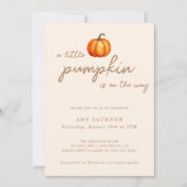 小さなかぼちゃの秋の赤ちゃんシャワー |男女兼用 | 招待状 (正面)