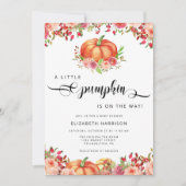 小さなかぼちゃの秋の赤ちゃんシャワー |男女兼用 | 招待状 (正面)