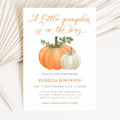 小さなかぼちゃの秋の赤ちゃんシャワー |男女兼用 | 招待状