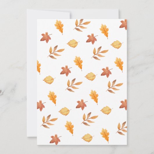 小さなかぼちゃの秋の赤ちゃんシャワー |男女兼用 | 招待状 (裏面)