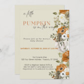 小さなかぼちゃの秋の赤ちゃんシャワー |男女兼用 | 招待状 (正面/裏面)