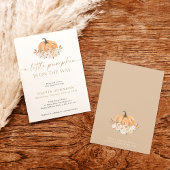 小さなかぼちゃの秋の赤ちゃんシャワー |秋ガールベビー 招待状