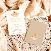 小さなかぼちゃの秋の赤ちゃんシャワー |秋ガールベビー 招待状