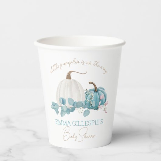 小さなかぼちゃの秋の赤ちゃんシャワー 紙コップ (正面)
