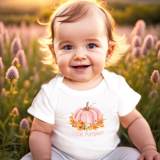 小さなかぼちゃの秋の赤ちゃん用ボディスーツ 女の子 ベビーボディスーツ