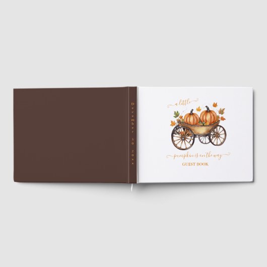 小さなかぼちゃの秋の赤ちゃん男女兼用シャワー ゲストブック (全面)