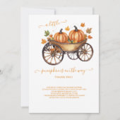 小さなかぼちゃの秋の赤ちゃん男女兼用シャワー サンキューカード (正面)