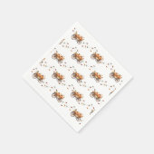 小さなかぼちゃの秋の赤ちゃん男女兼用シャワー スタンダードカクテルナプキン (角)