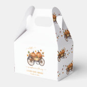 小さなかぼちゃの秋の赤ちゃん男女兼用シャワー フェイバーボックス (正面サイド)