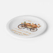 小さなかぼちゃの秋の赤ちゃん男女兼用シャワー ペーパープレート (アングル)