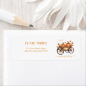 小さなかぼちゃの秋の赤ちゃん男女兼用シャワー ラベル (インサイチュ)