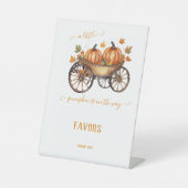 小さなかぼちゃの秋の赤ちゃん男女兼用シャワー 台座サイン (正面)